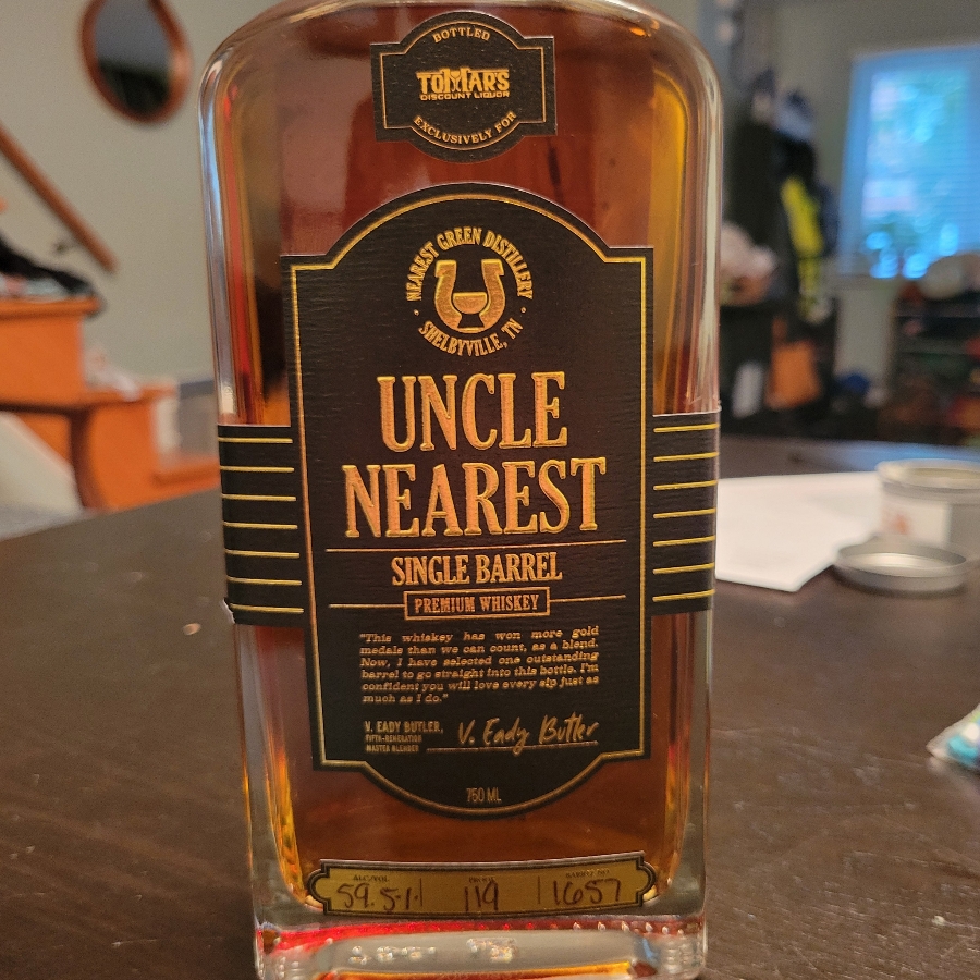Uncle Nearest Single Barrel Barrel Strength Tomar's Private select #1657