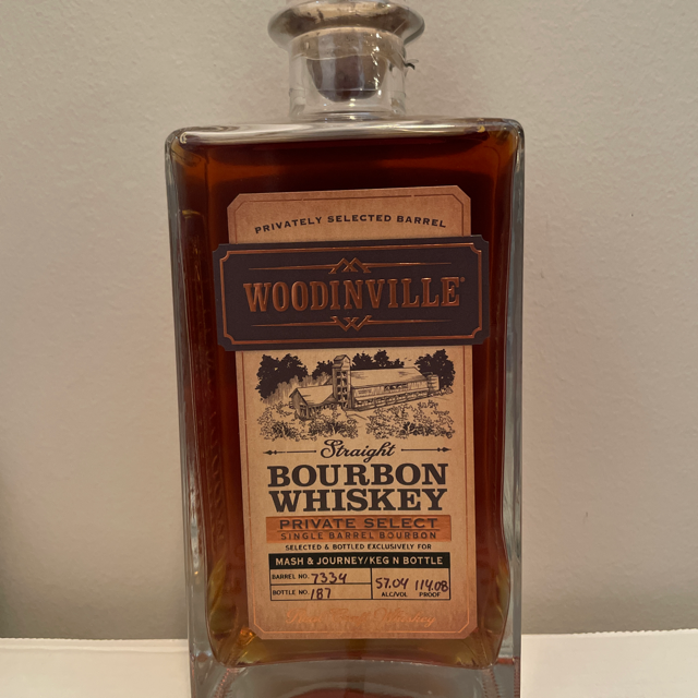 Woodinville Straight Bourbon Whiskey Private Select (Mash & Journey, Barrel 7334)