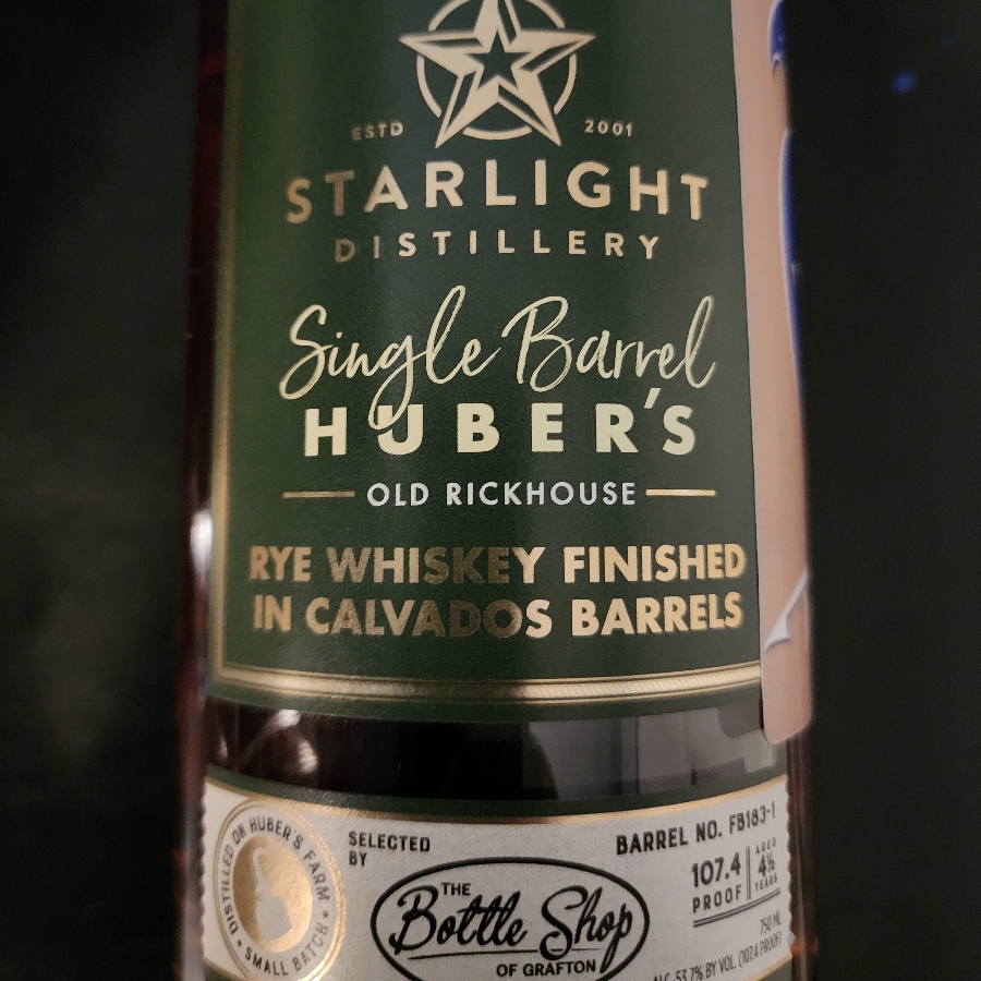 Starlight Single Barrel Rye Finished In Calvados Barrels (Jus de seigle)