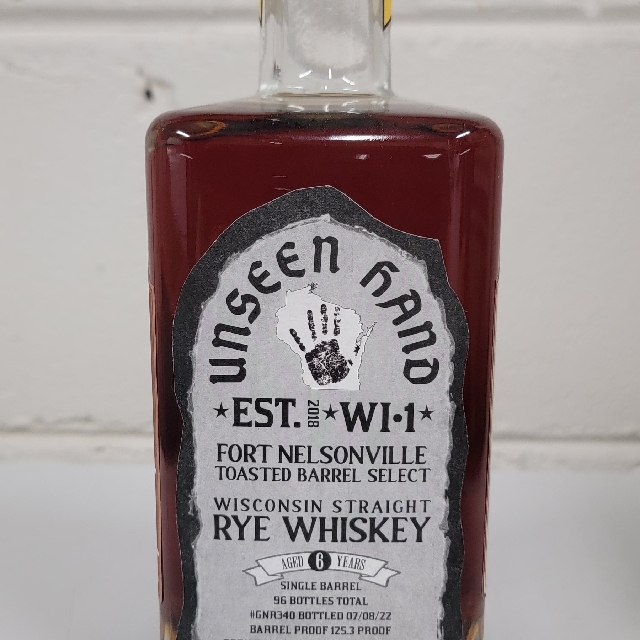 Great Northern Unseen Hand Fort Nelsonville Toasted Barrel Select Straight Rye Whiskey