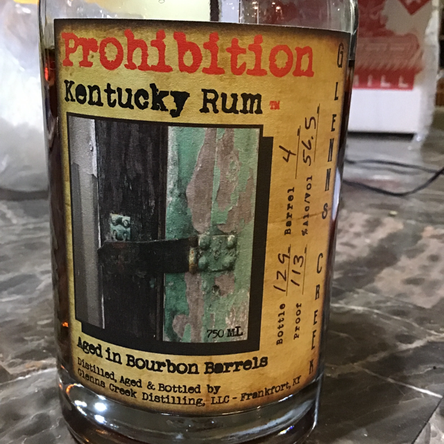 Glenns Creek Prohibition Kentucky Rum
