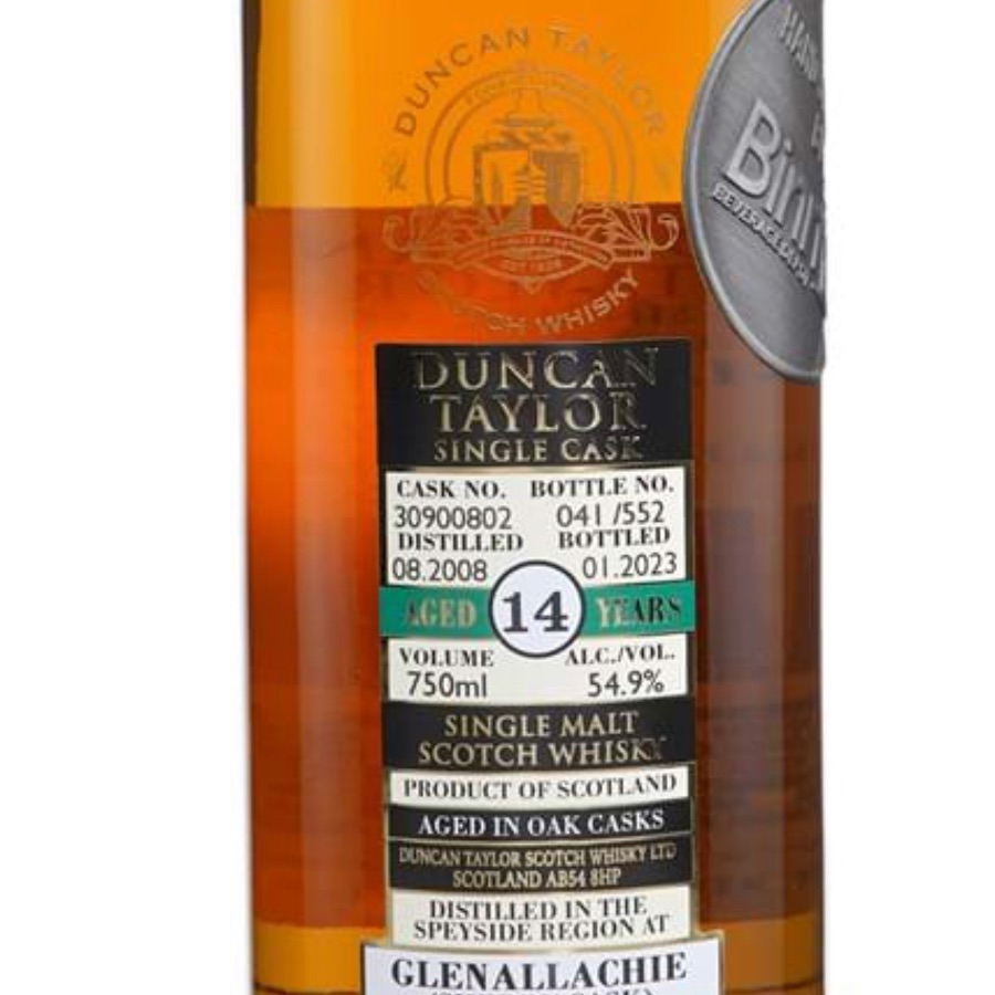Duncan Taylor GlenAllachie 14 year old Single Sherry Cask Binny's Handpicked 2008