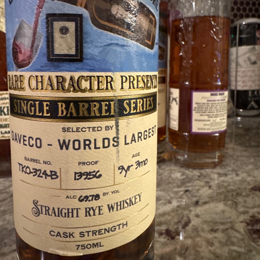Rare Character TKO-324-B straight rye whiskey
