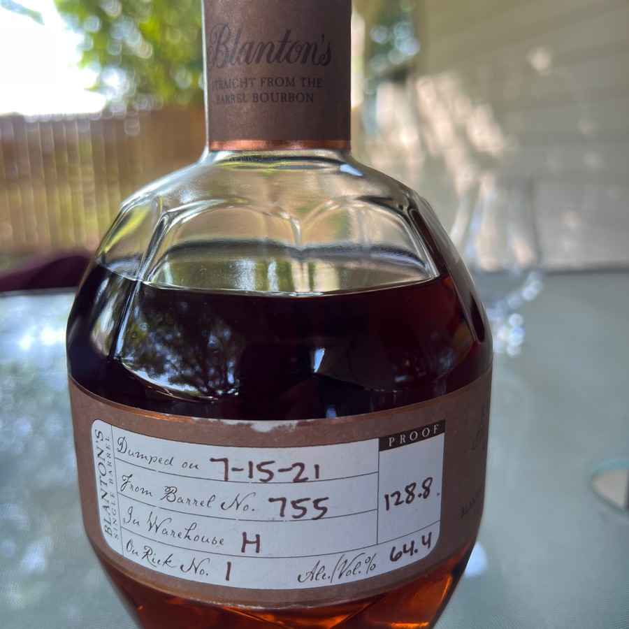 Blanton's Straight From The Barrel Bourbon Dumped 7-15-21 (Barrel # 755)