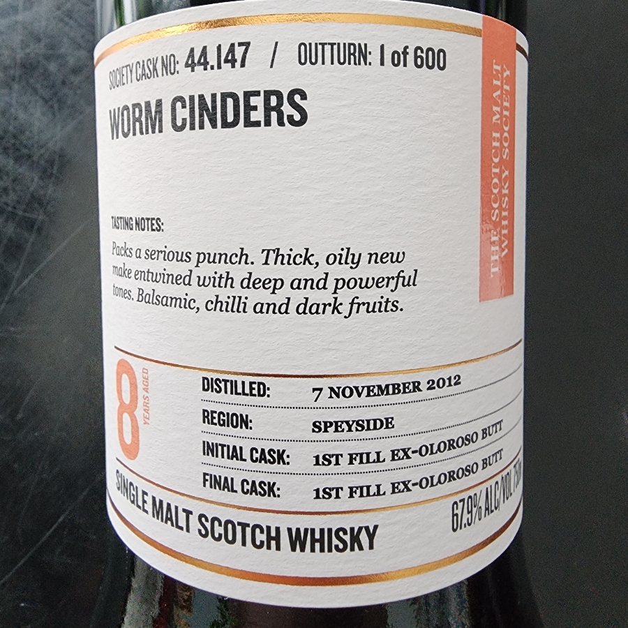 SMWS 44.147 Worm Cinders