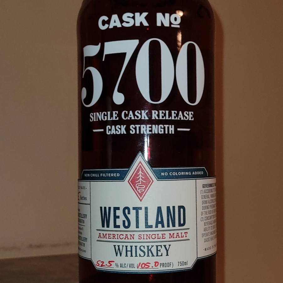Westland American Single Malt - Single Cask #5700