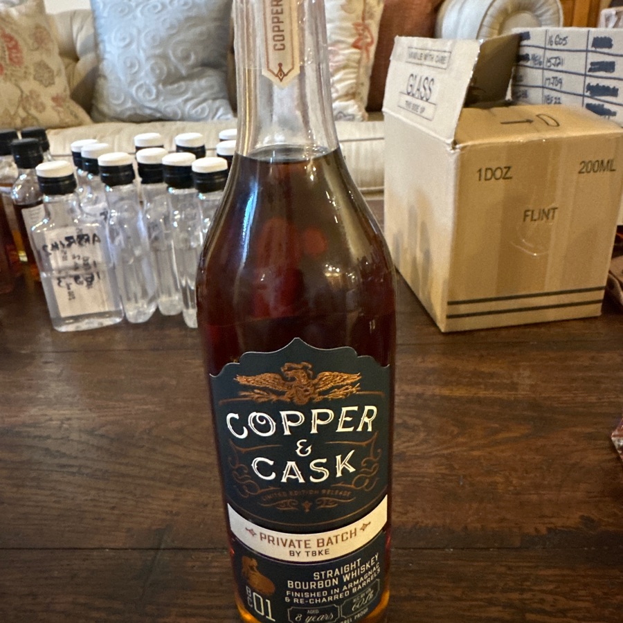 Copper & Cask Private Batch by T8KE Straight Bourbon Whiskey finished in Armagnac and Re-Charred Barrels