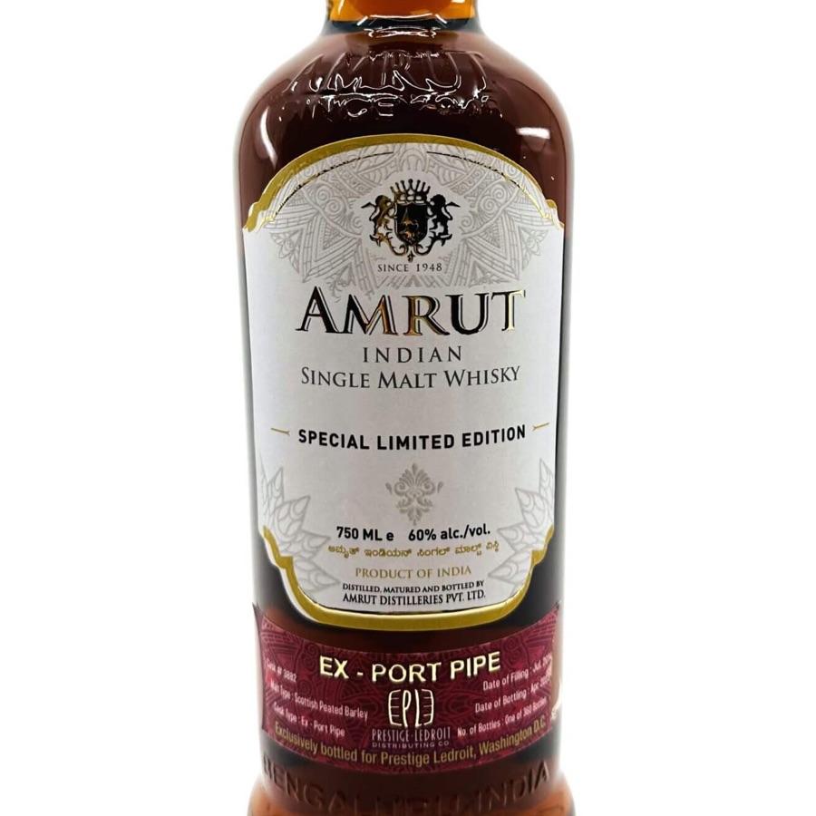 Amrut 2015 Peated Barley Ex-Port Pipe Cask No. 3882