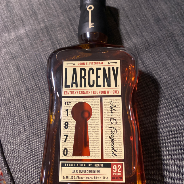 Larceny Kentucky Straight Bourbon Whiskey Single Barrel Lukas Liquor