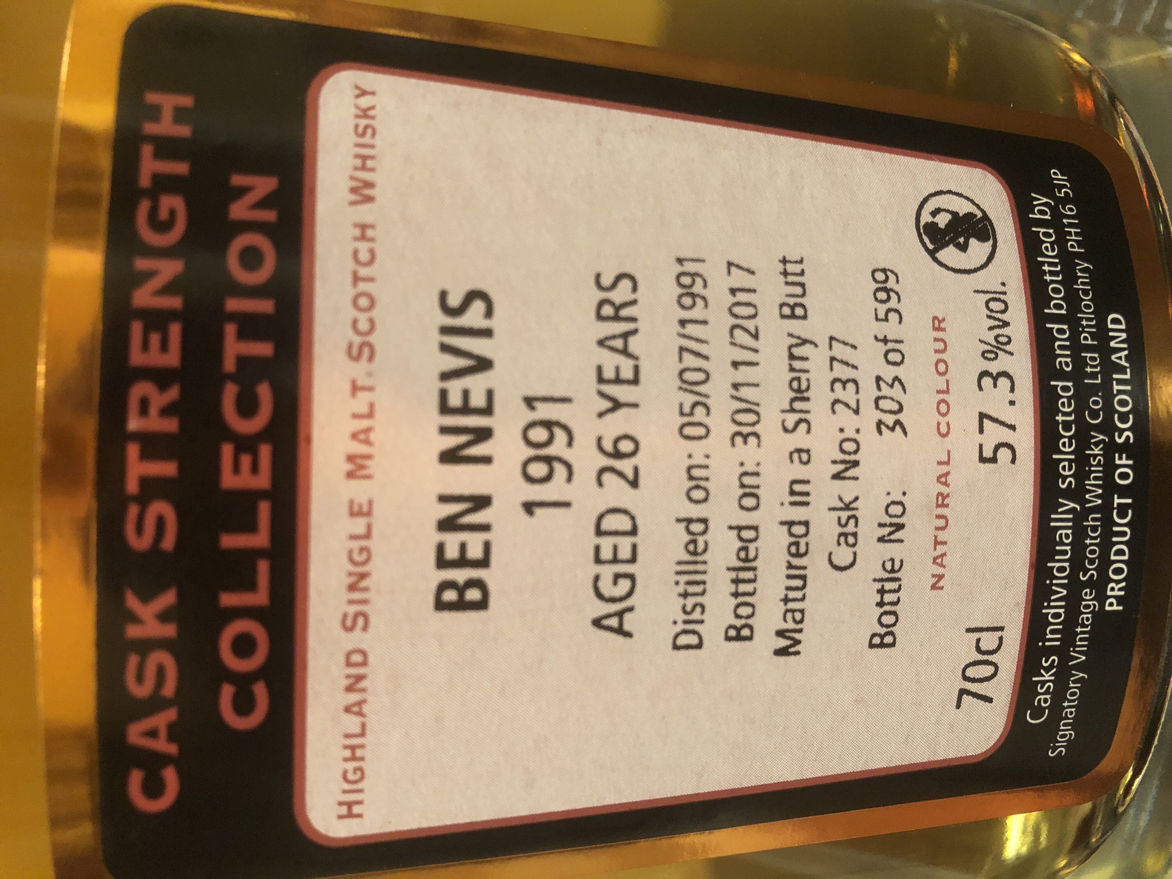 Ben Nevis 1991 26 Year Cask Strength Collection (Signatory)