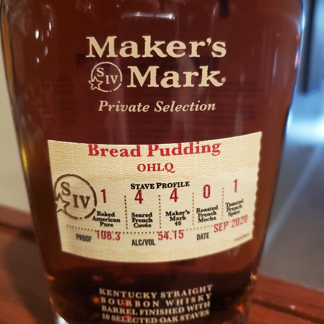 Makers Mark Private Selection Bread Pudding