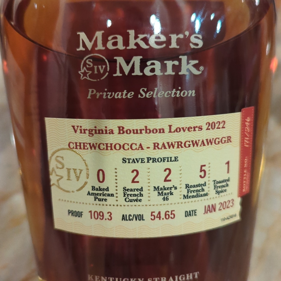makers mark private selection  chewchocca