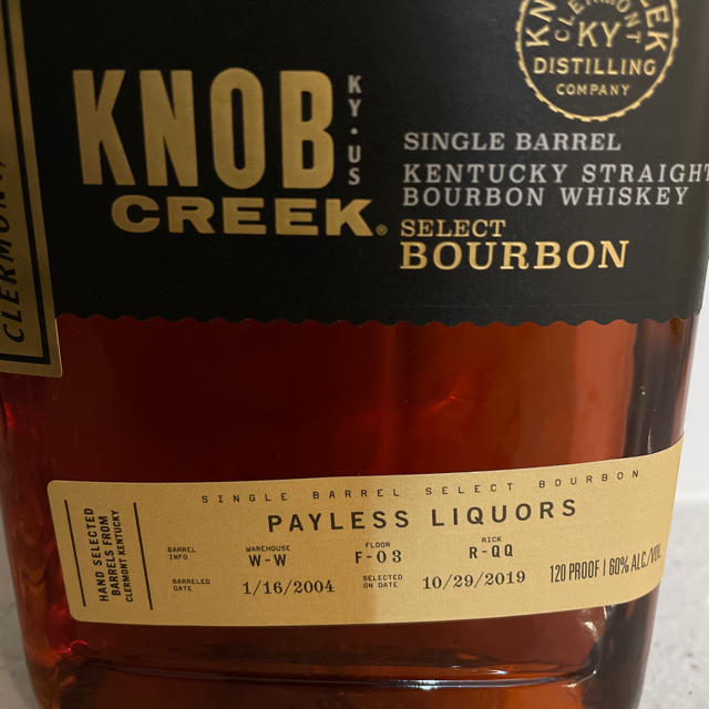 Knob Creek single barrel select Payless