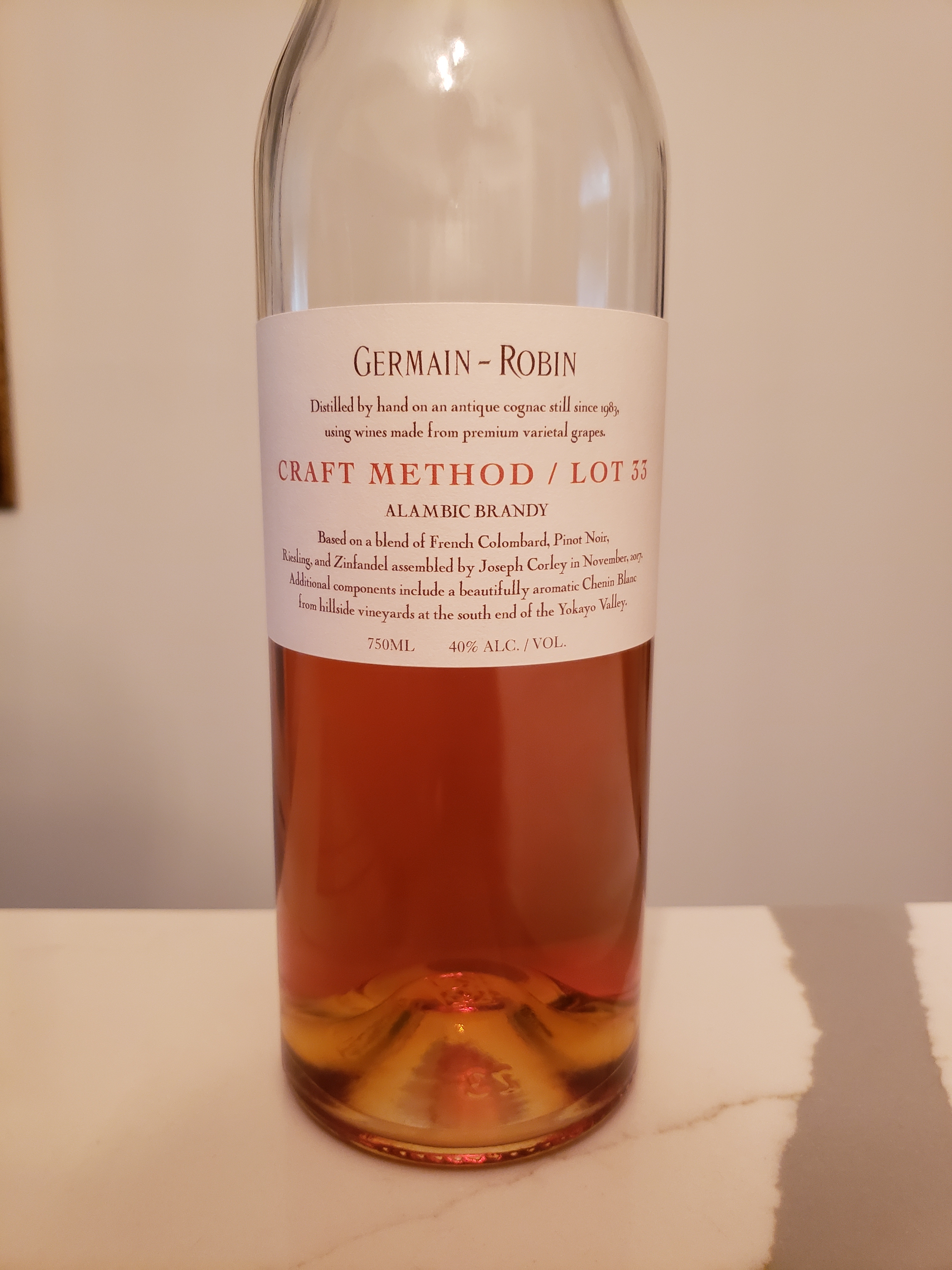 Germain-Robin Craft Method Lot 55 Alambic Brandy