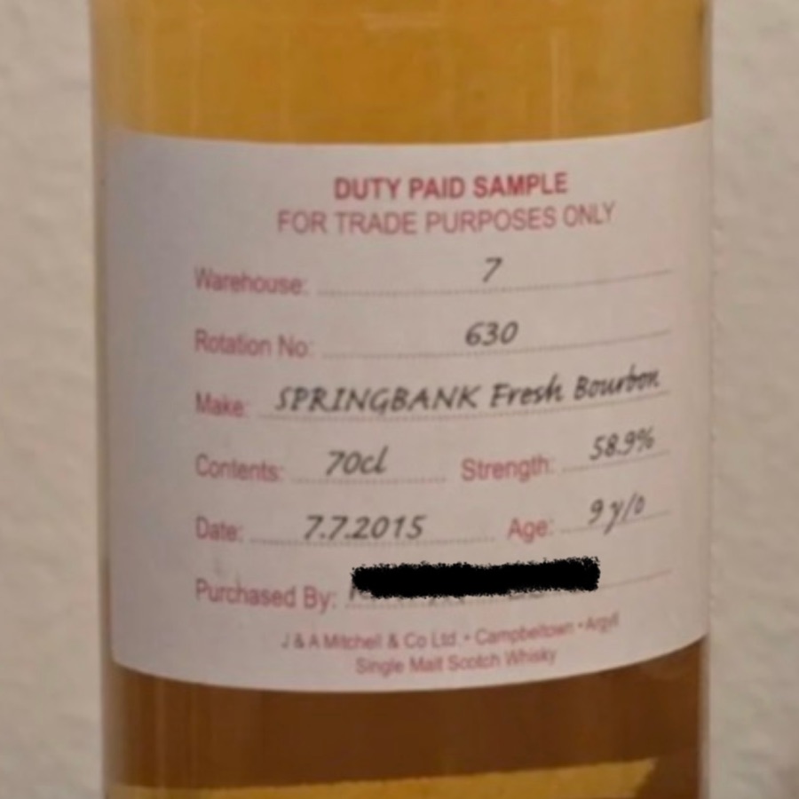 Springbank 2015 9 Year Fresh Bourbon