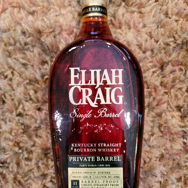 Elijah Craig Single Barrel Private Barrel Barrel Proof, Party World/GRBC Barrel Pick, May 2022, Barrel# 5797333