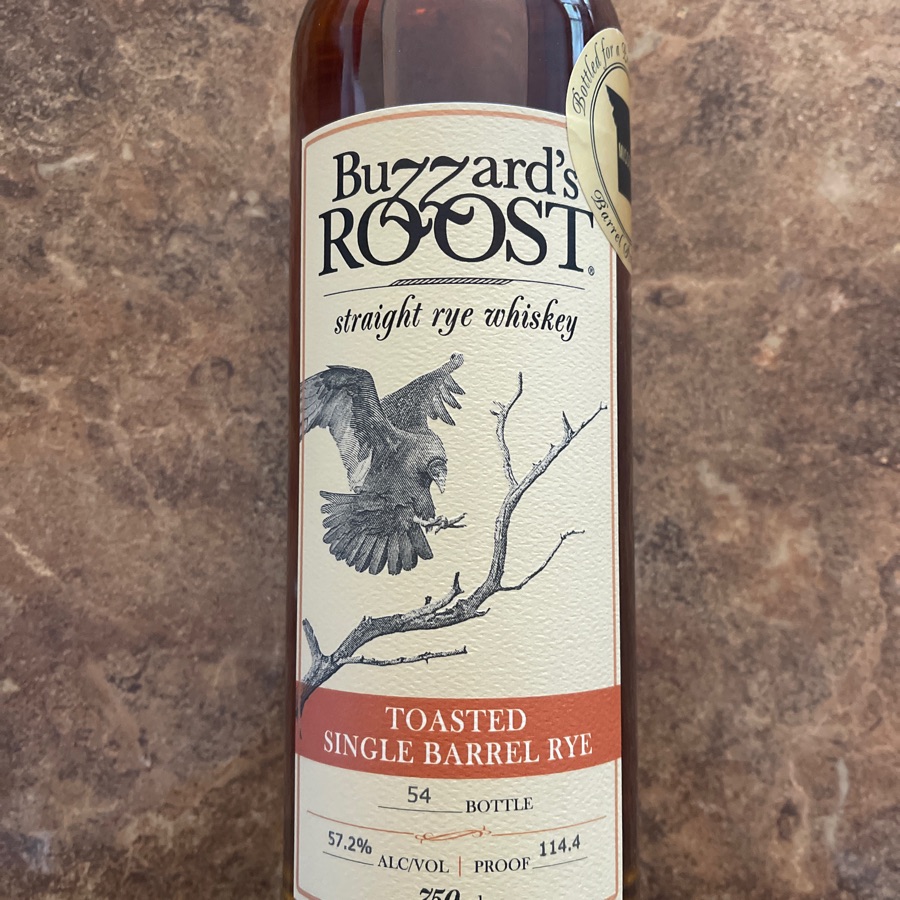 Buzzard's Roost Straight Rye Whiskey Toasted Single Barrel - Missouri