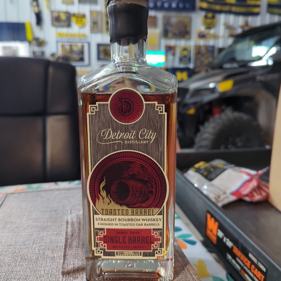 Detroit City Distillery Toasted Barrel Straight Bourbon Whiskey Finished in Toasted Oak Barrels