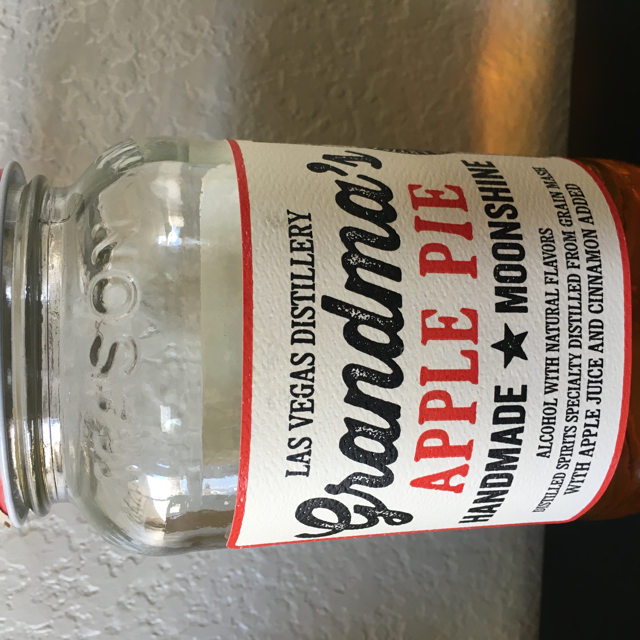 Las Vegas Distillery Grandma's Apple Pie Handmade Moonshine