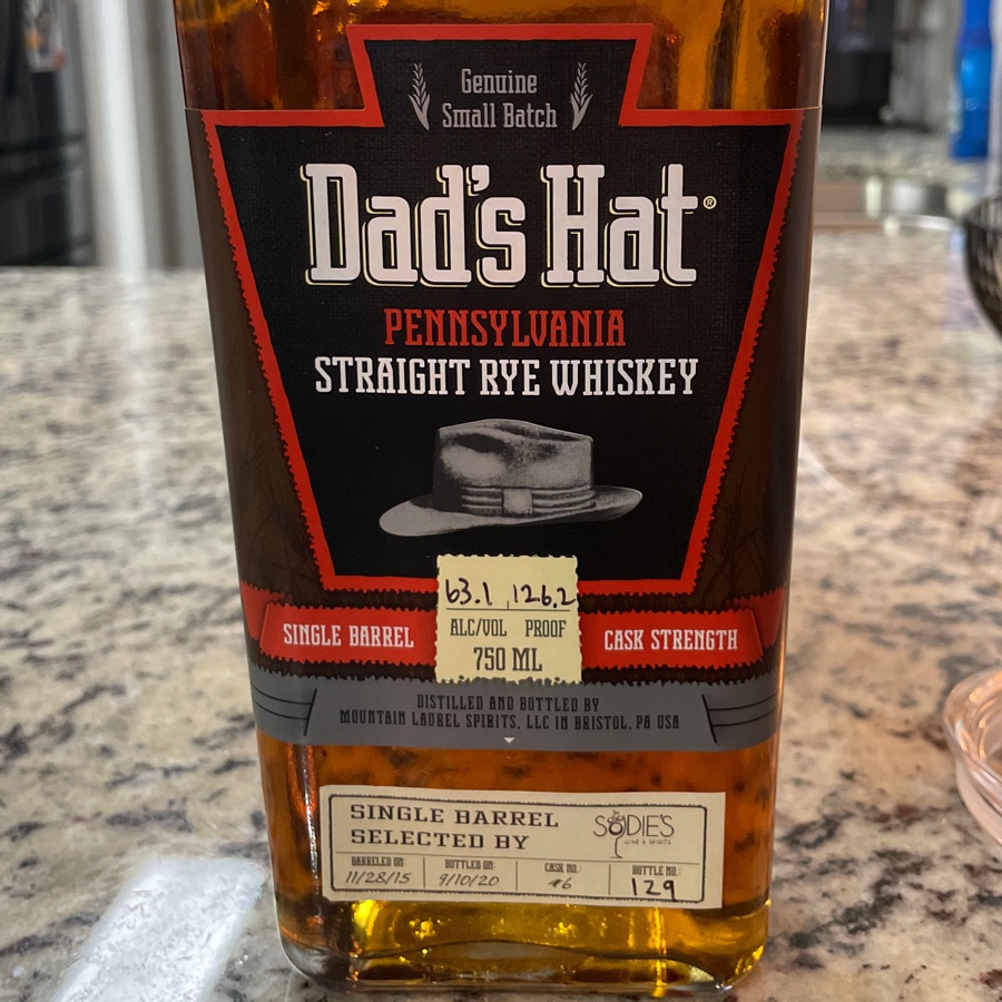 Dad's Hat Penn. Straight Rye Whiskey Single Barrel Cask Strength (Sodie's Barrel Pick)