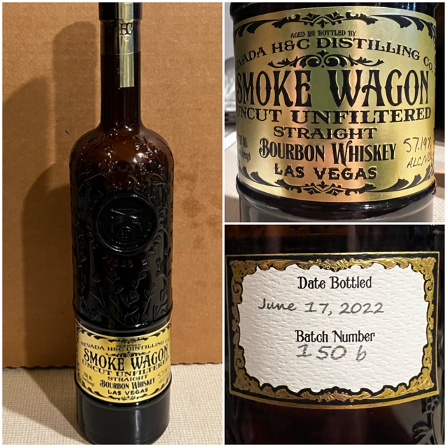 Smoke Wagon Uncut Unfiltered Straight Bourbon Batch 150b