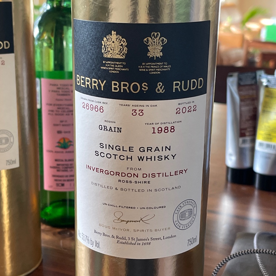 Invergordon 1988 33 Year Single Grain (Berry Bros. & Rudd)