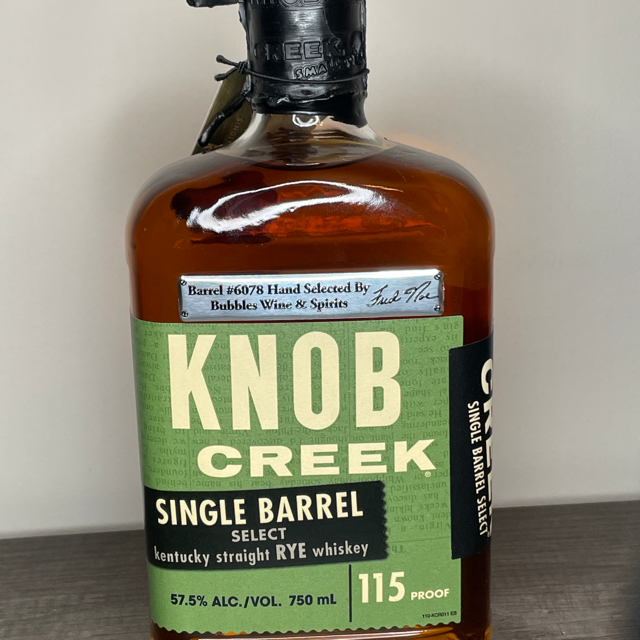 Knob Creek Single Barrel Select Rye (Bubbles Wine & Spirits, Barrel #6078)