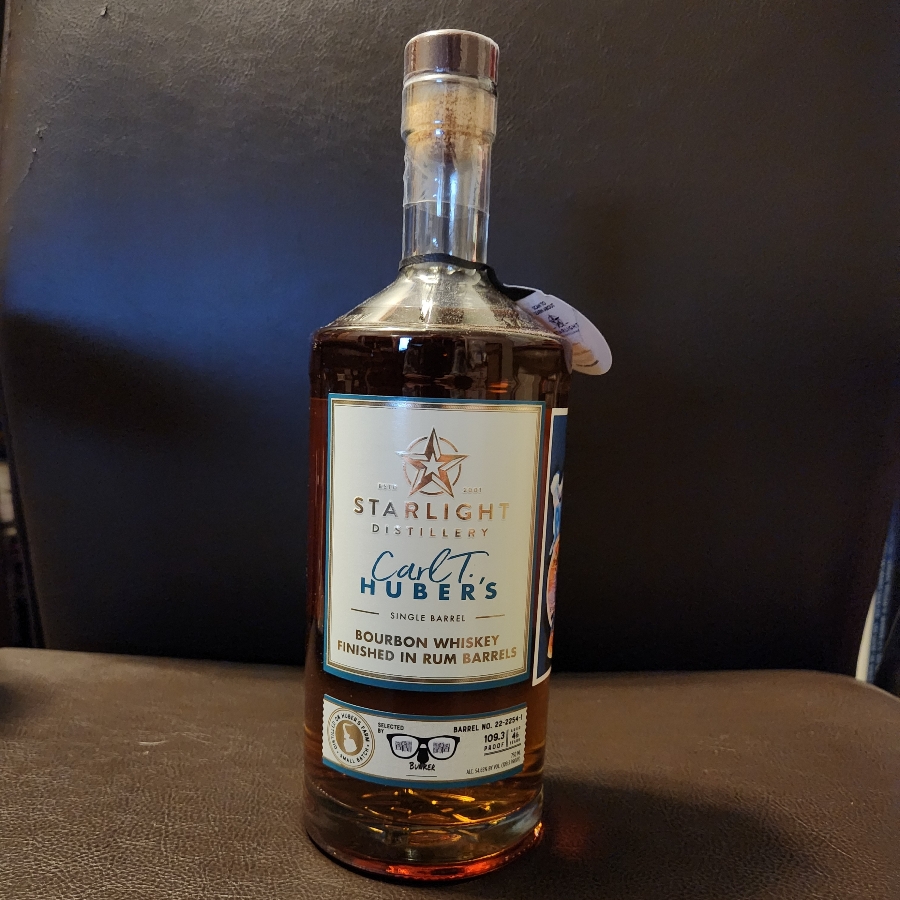 Starlight Carl T Hubers Bourbon whiskey finished in Rum Barrels  single barrel - Bunker
