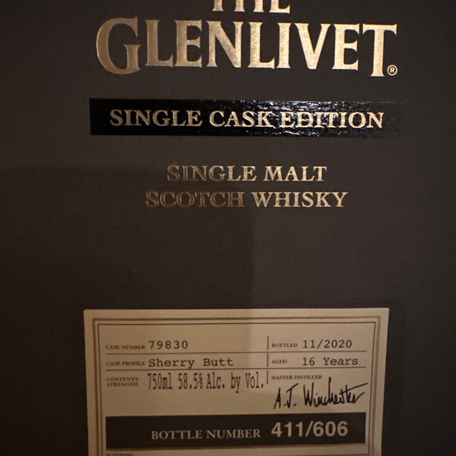 Glenlivet single cask edition sherry butt 16 year cask #79830