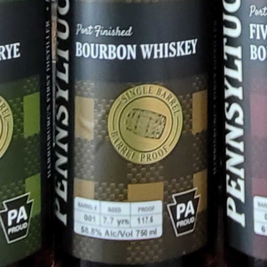 Midstate Distillery Pennsyltucky Port Finished Bourbon Whiskey Single Barrel Barrel Proof