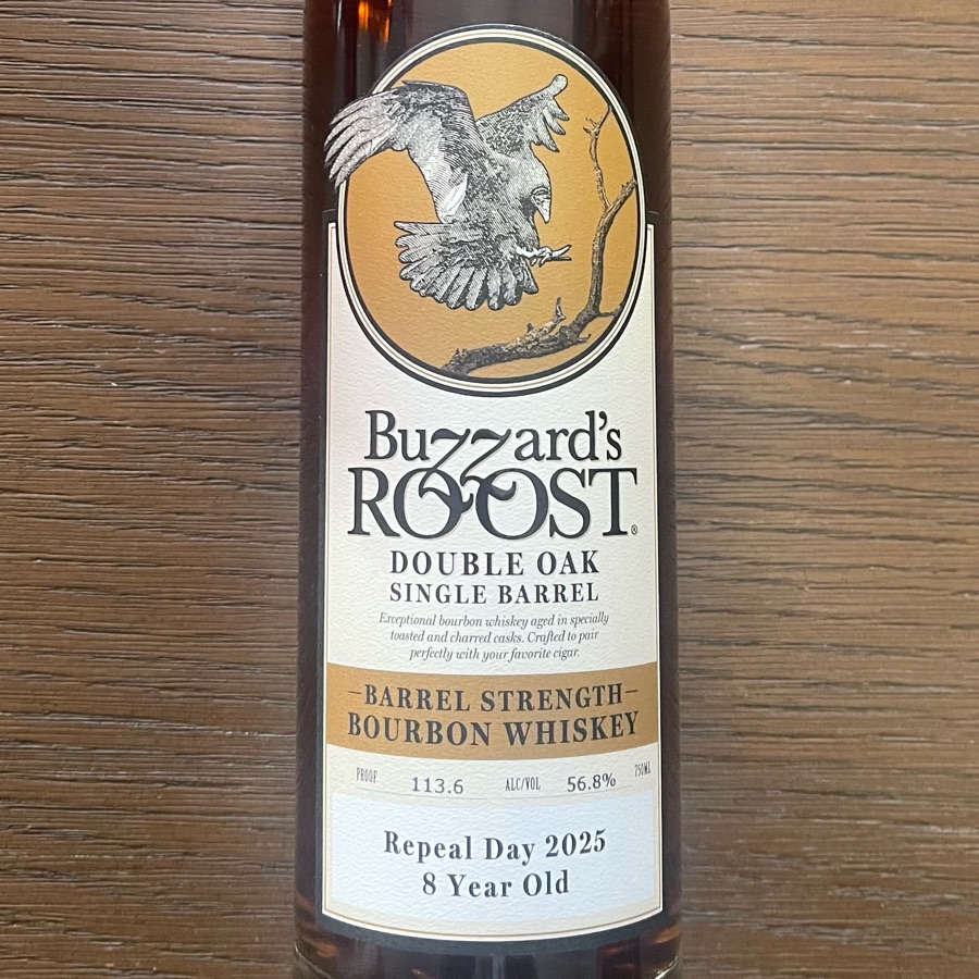 Buzzard's Roost Double Oak Single Barrel - Barrel Strength Bourbon Whiskey - Repeal Day 2025 - 8 Years