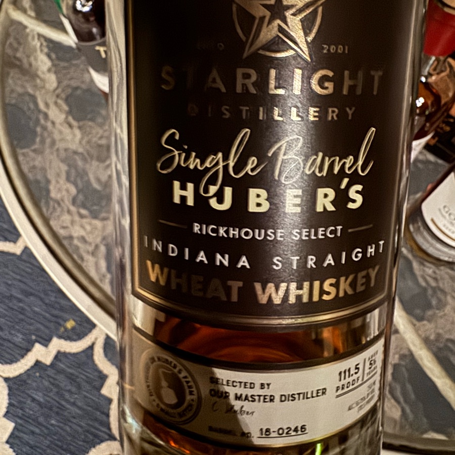 Starlight Huber's Master Distiller Rickhouse Select Single Barrel Wheat Whiskey