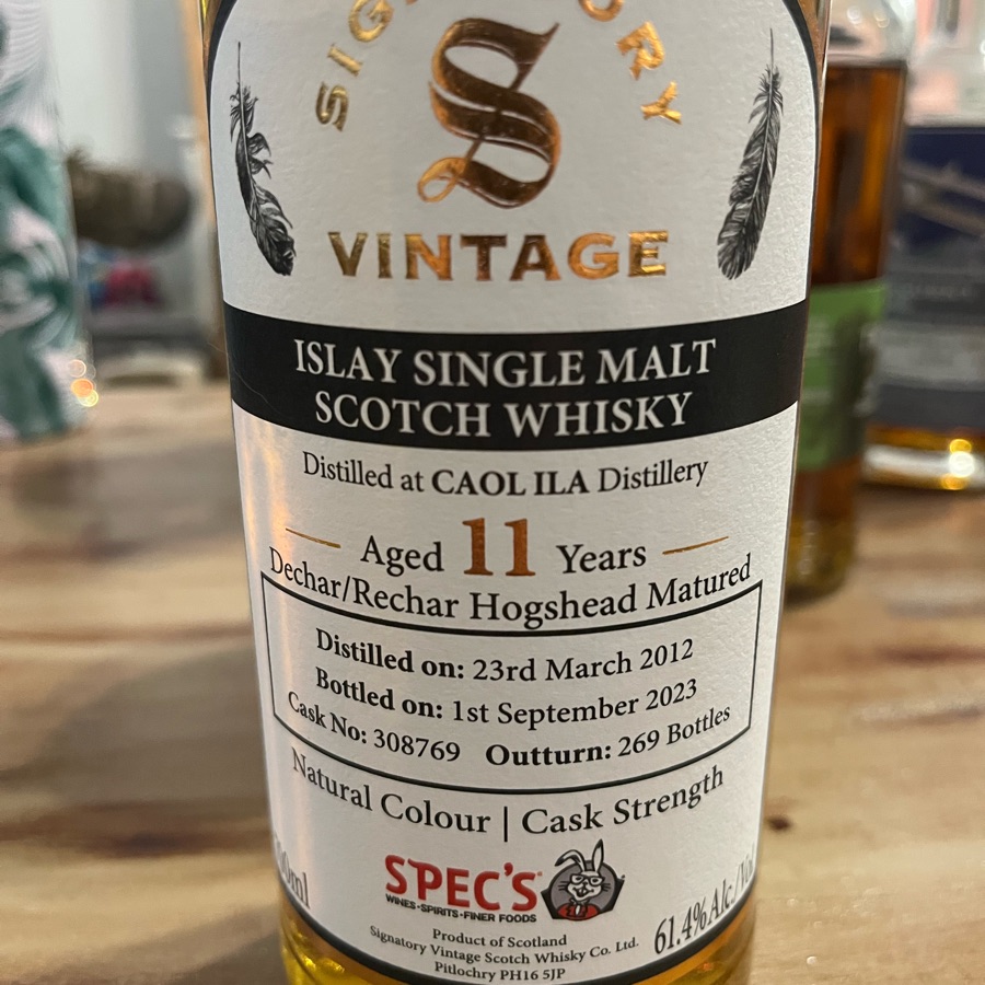 Caol Ila 2012 11 Years Cask 308769 (Signatory Vintage - Spec's)