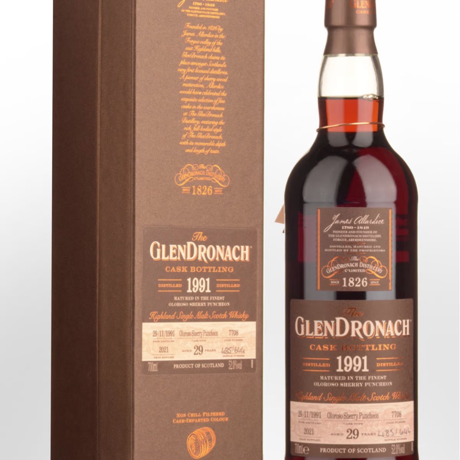 Glendronach Single Cask 1991 No.7708 Oloroso Sherry Puncheon Cask Strength 29 Year Old