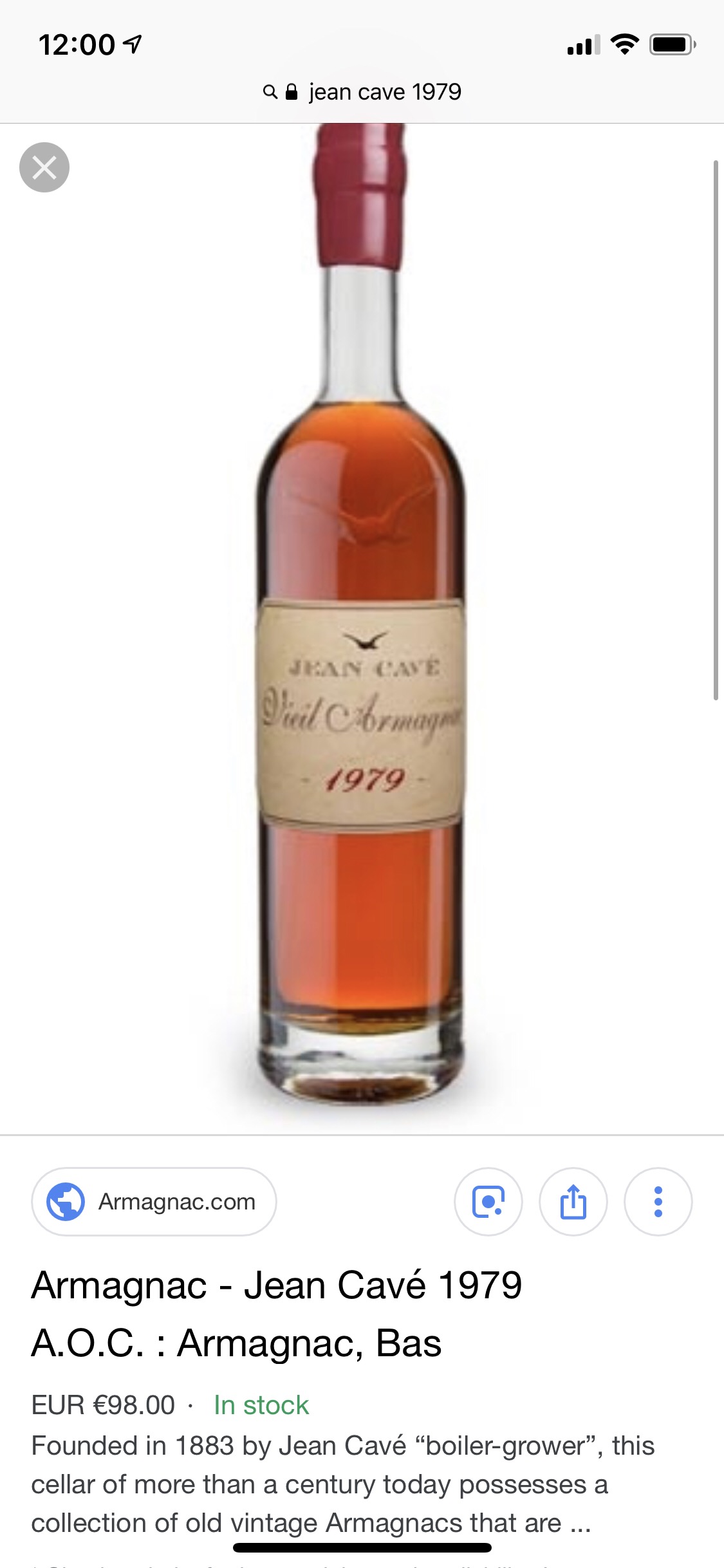 Jean Cave 1979 Armagnac