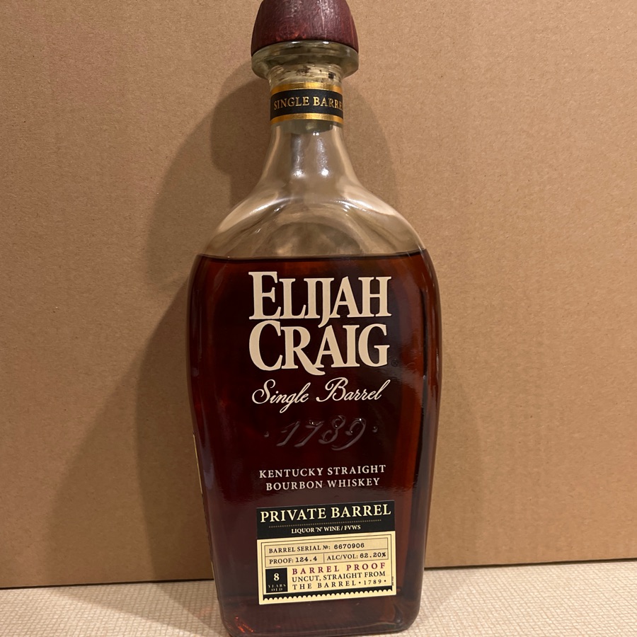 Elijah Craig Single Barrel Private Barrel Liquor 'N' Wine/FVWS Barrel Proof