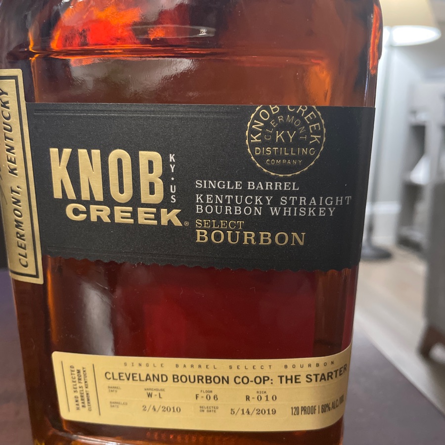 Knob Creek Single Barrel Select Bourbon W-L F-06 R-010 (The Starter)