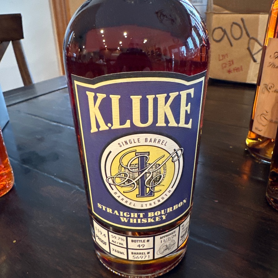 K. Luke Single Barrel Straight Bourbon Whiskey