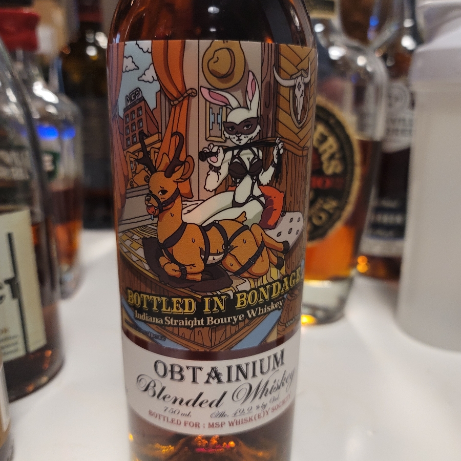 Obtanium Blended Whiskey MSP Whiskey Society Bottled In Bondage 10 Year Bourye