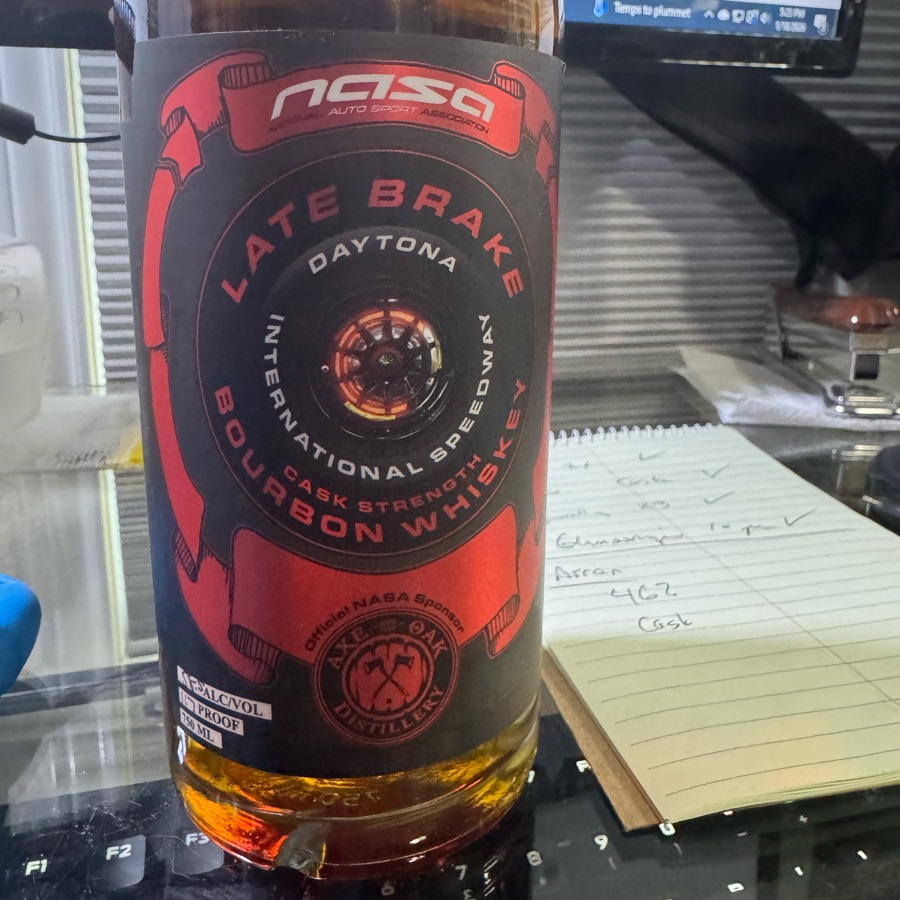 Late Brake cask Strength Bourbon Whiskey
