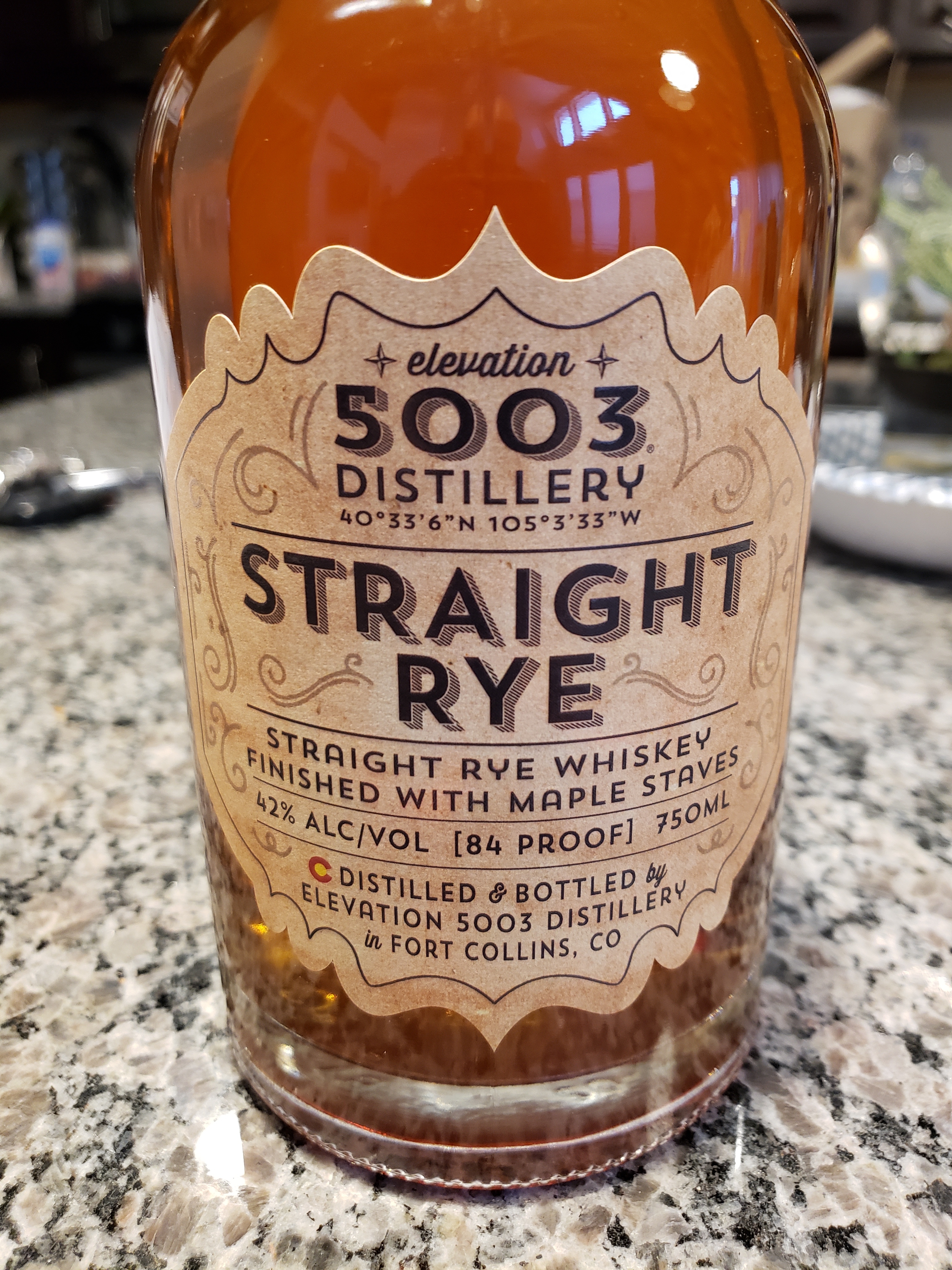 Elevation 5003 Distillery Straight Rye