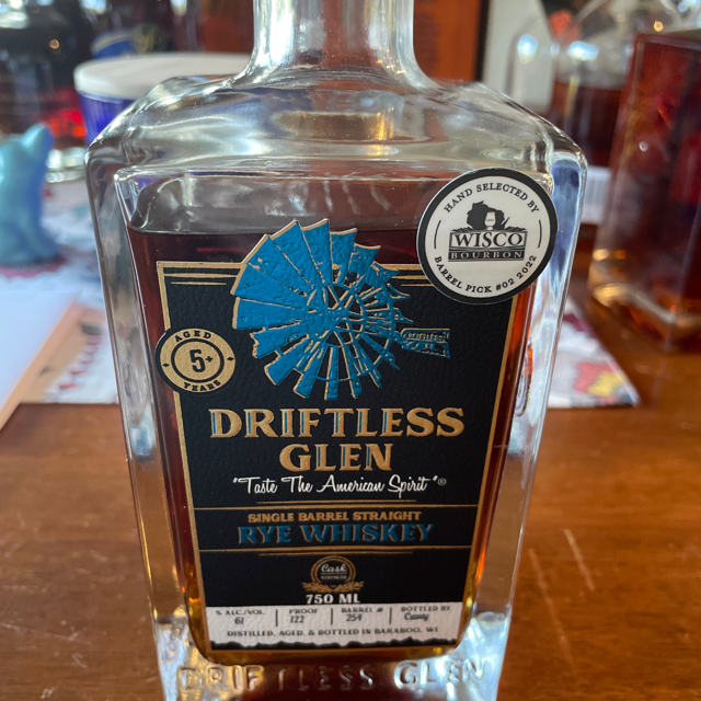 Driftless Glen Single Barrel Straight Rye (Wisco Pick #02 2022)
