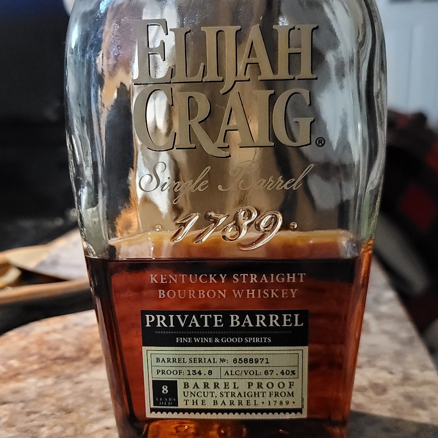 Elijah Craig Single Barrel Private Barrel FWGS Serial#6588971