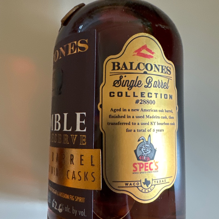Balconss Rumble Cask Reserve Spec's Single  Barrel 28800