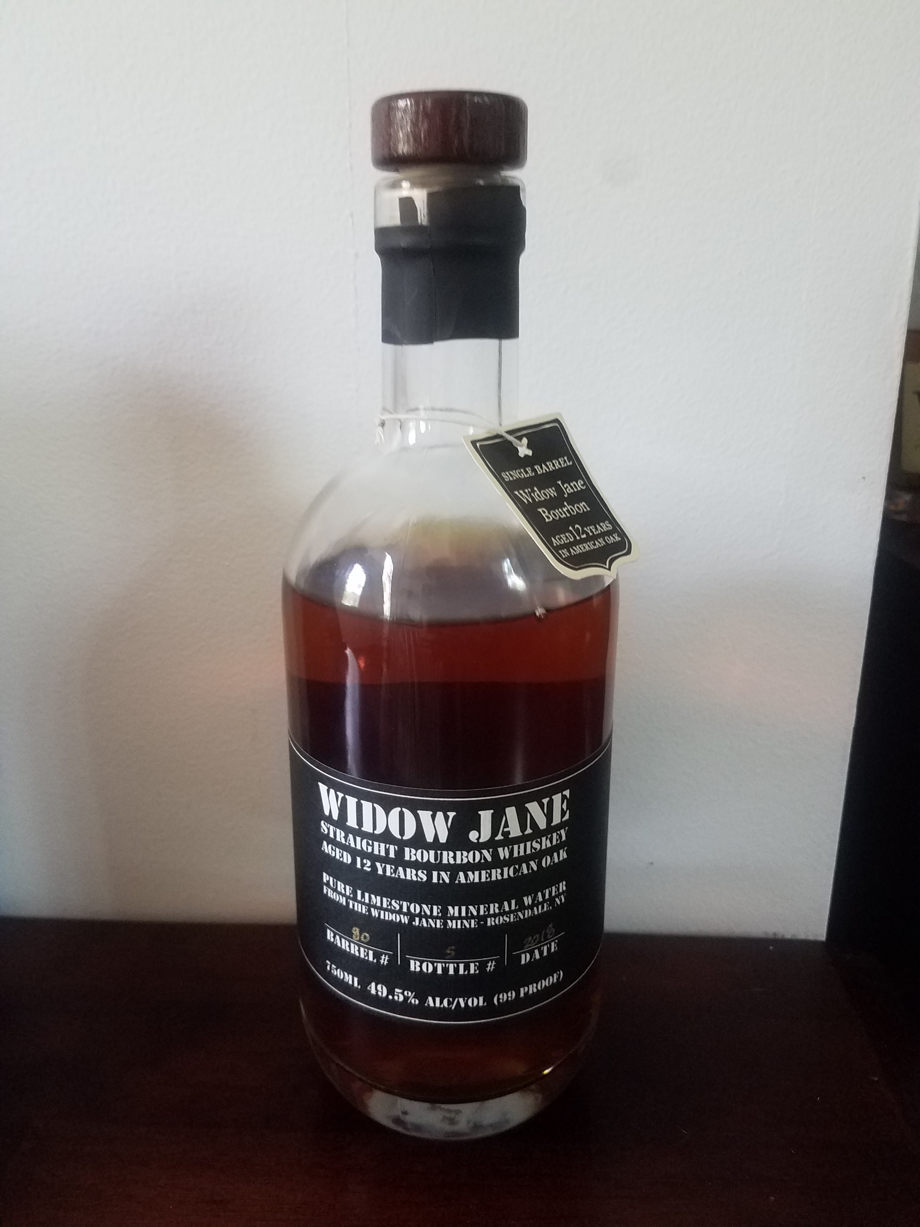 Widow Jane Single Barrel Straight Bourbon 12 Year 2018 Release (Barrel #80)