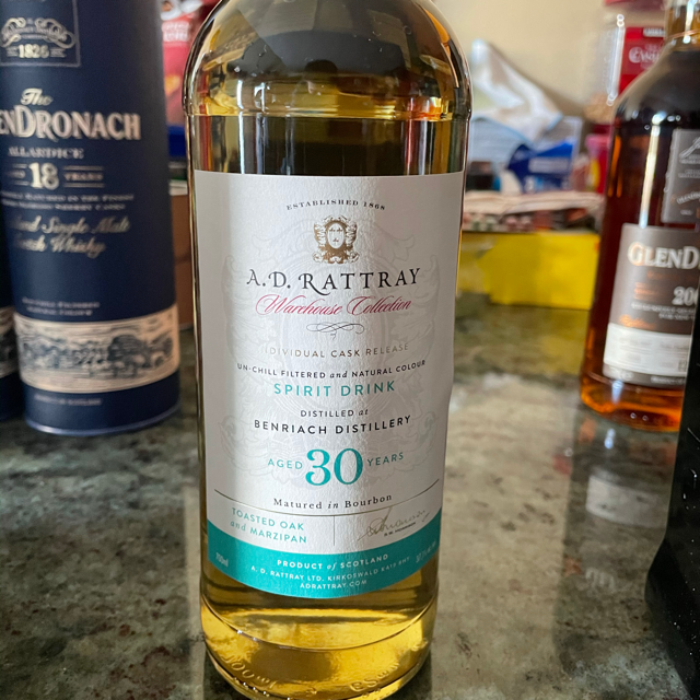 AD Rattray Benriach 30 Year Spirit Drink