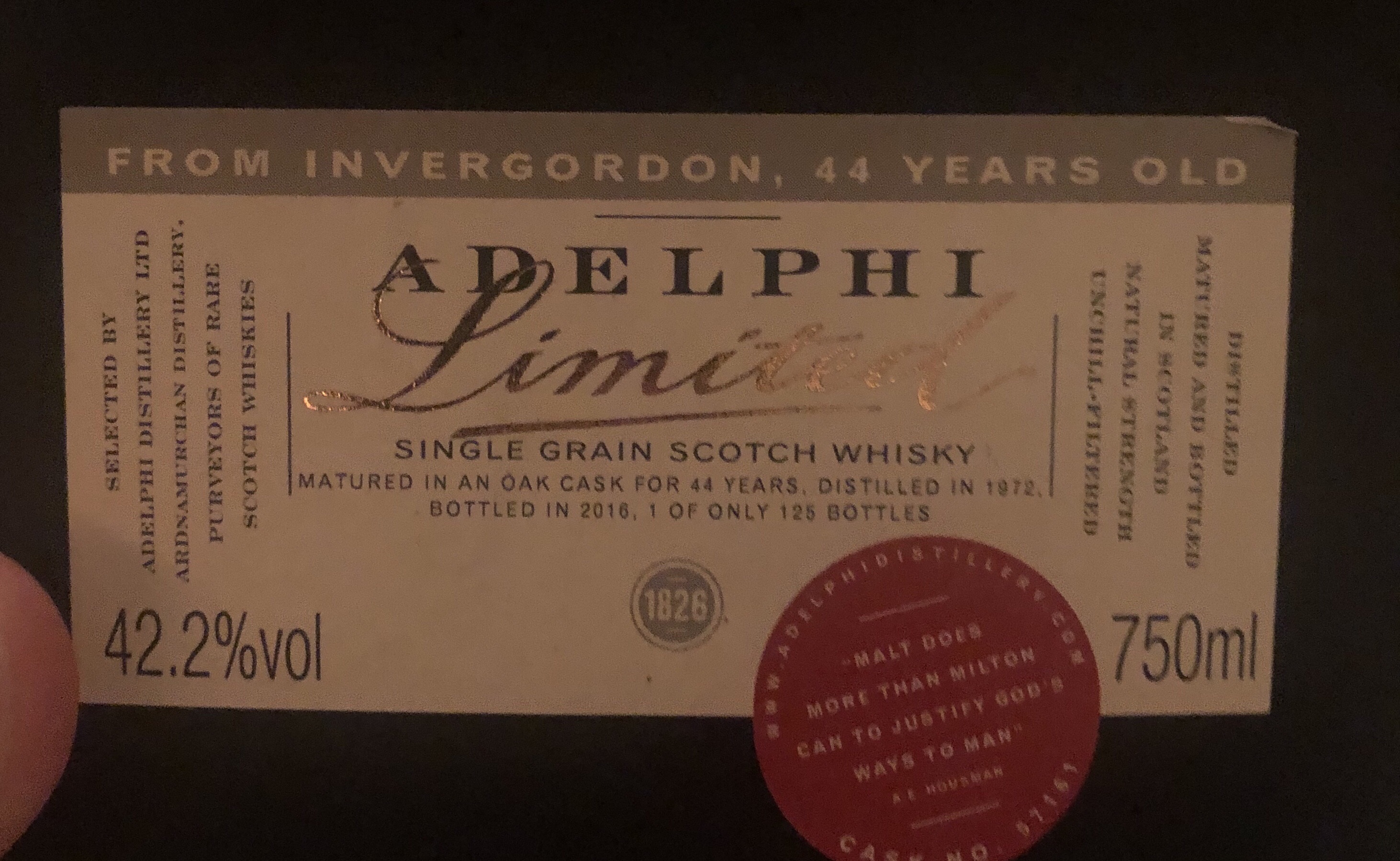 Invergordon 1972 44 Year (Adelphi)