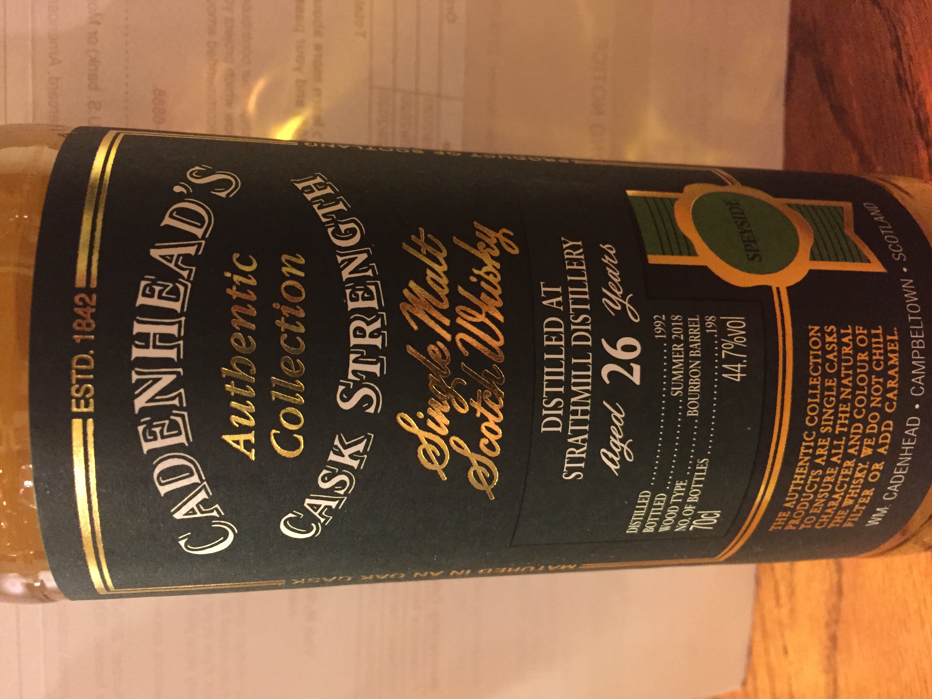 Strathmill 1992 26 Year Authentic Collection (Cadenhead's)