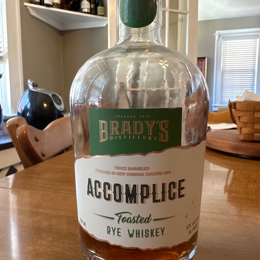 Brady's Distillery Accomplice- Toasted Rye Whiskey