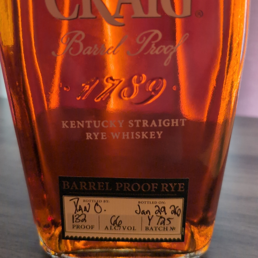 Elijiah Craig Barrel Proof Rye - Heaven Hill Experience Batch Y725